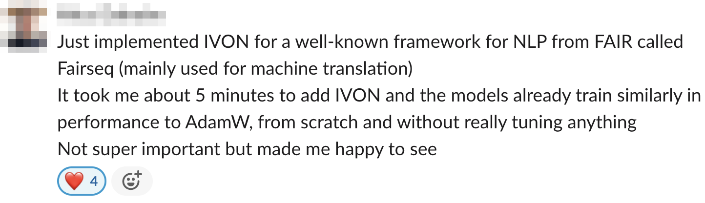 Slack message